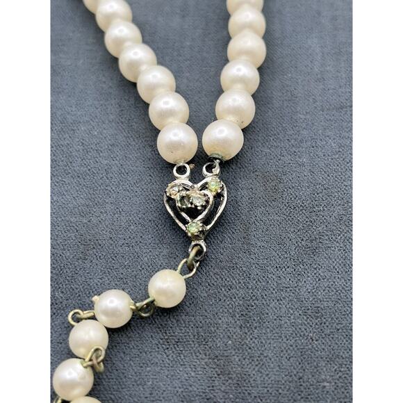 Vintage Necklace Double Faux Pearl Strand Lady Ellen - Picture 3 of 5